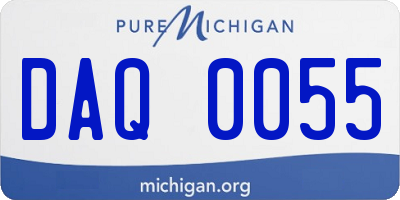 MI license plate DAQ0055
