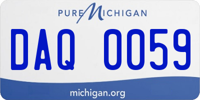 MI license plate DAQ0059