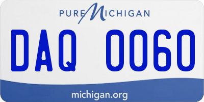 MI license plate DAQ0060