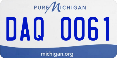 MI license plate DAQ0061