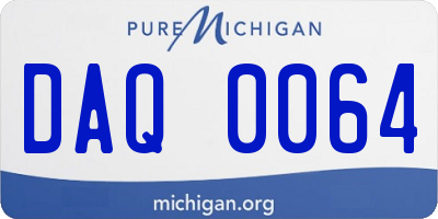 MI license plate DAQ0064