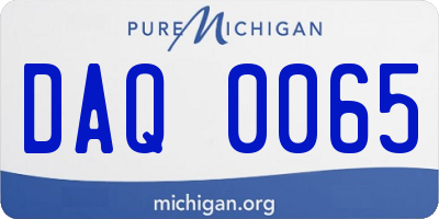 MI license plate DAQ0065