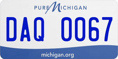 MI license plate DAQ0067