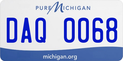 MI license plate DAQ0068