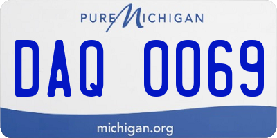MI license plate DAQ0069