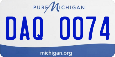 MI license plate DAQ0074