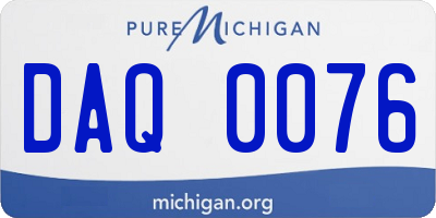 MI license plate DAQ0076