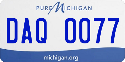 MI license plate DAQ0077