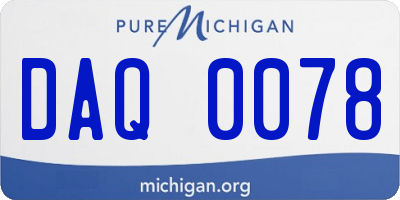 MI license plate DAQ0078