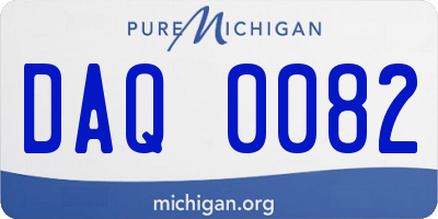 MI license plate DAQ0082