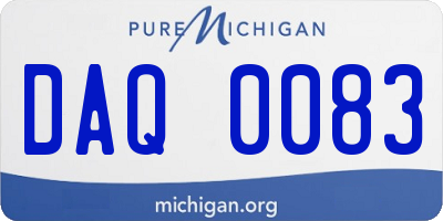 MI license plate DAQ0083