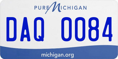MI license plate DAQ0084