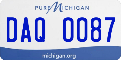 MI license plate DAQ0087