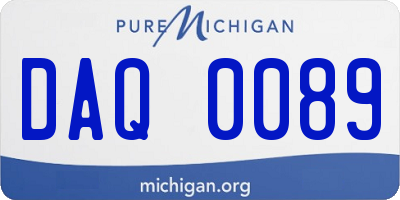 MI license plate DAQ0089