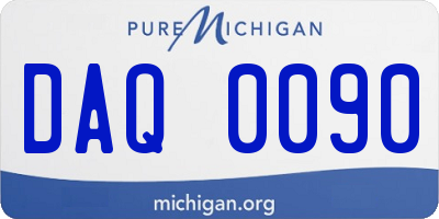 MI license plate DAQ0090