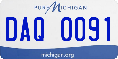 MI license plate DAQ0091