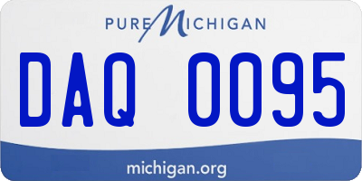 MI license plate DAQ0095