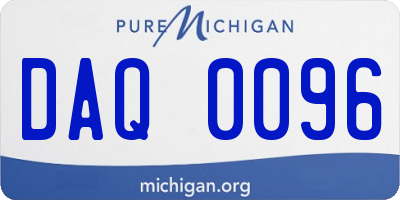 MI license plate DAQ0096