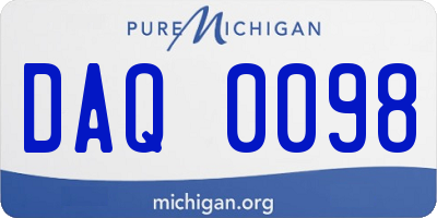 MI license plate DAQ0098