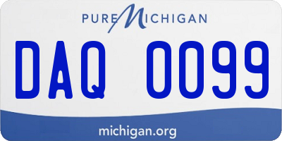 MI license plate DAQ0099