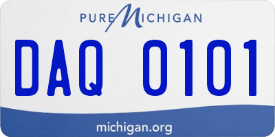 MI license plate DAQ0101