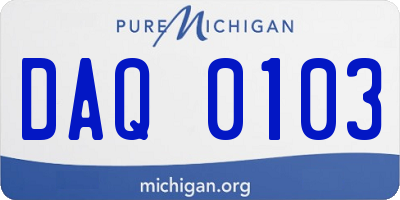 MI license plate DAQ0103