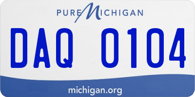 MI license plate DAQ0104
