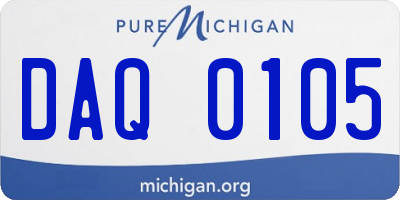 MI license plate DAQ0105
