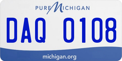 MI license plate DAQ0108