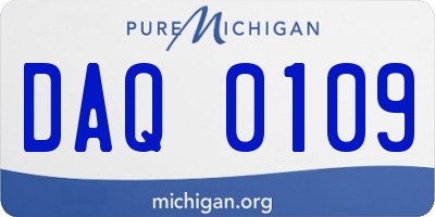 MI license plate DAQ0109