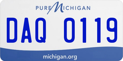 MI license plate DAQ0119