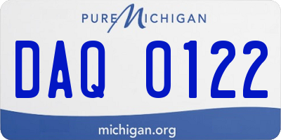 MI license plate DAQ0122