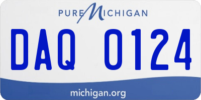 MI license plate DAQ0124