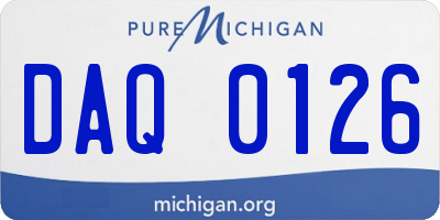 MI license plate DAQ0126