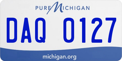 MI license plate DAQ0127