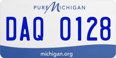 MI license plate DAQ0128