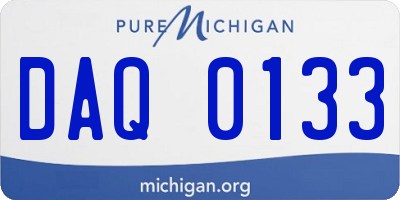 MI license plate DAQ0133