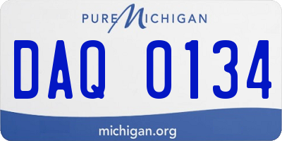 MI license plate DAQ0134