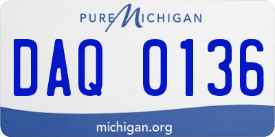 MI license plate DAQ0136