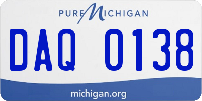 MI license plate DAQ0138