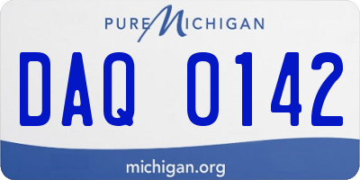 MI license plate DAQ0142