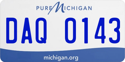 MI license plate DAQ0143