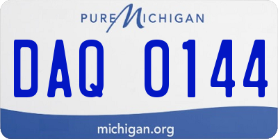 MI license plate DAQ0144