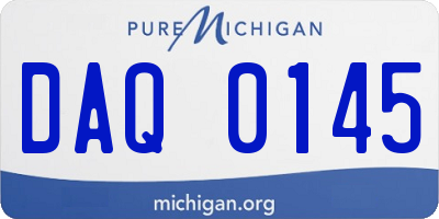 MI license plate DAQ0145