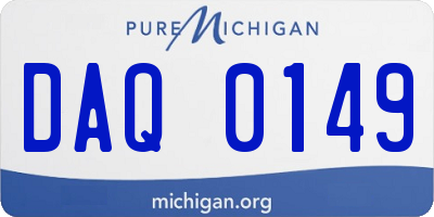 MI license plate DAQ0149
