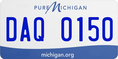 MI license plate DAQ0150