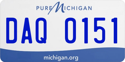 MI license plate DAQ0151