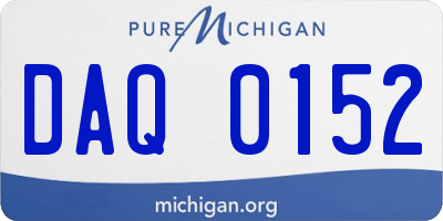 MI license plate DAQ0152
