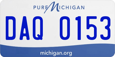 MI license plate DAQ0153