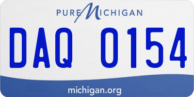 MI license plate DAQ0154